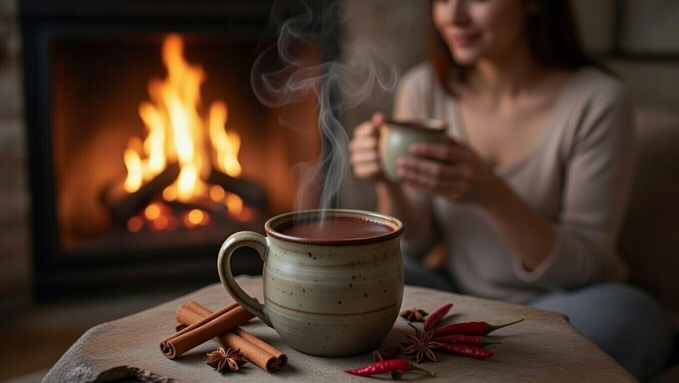 Chocolate with spices, warming and sensual