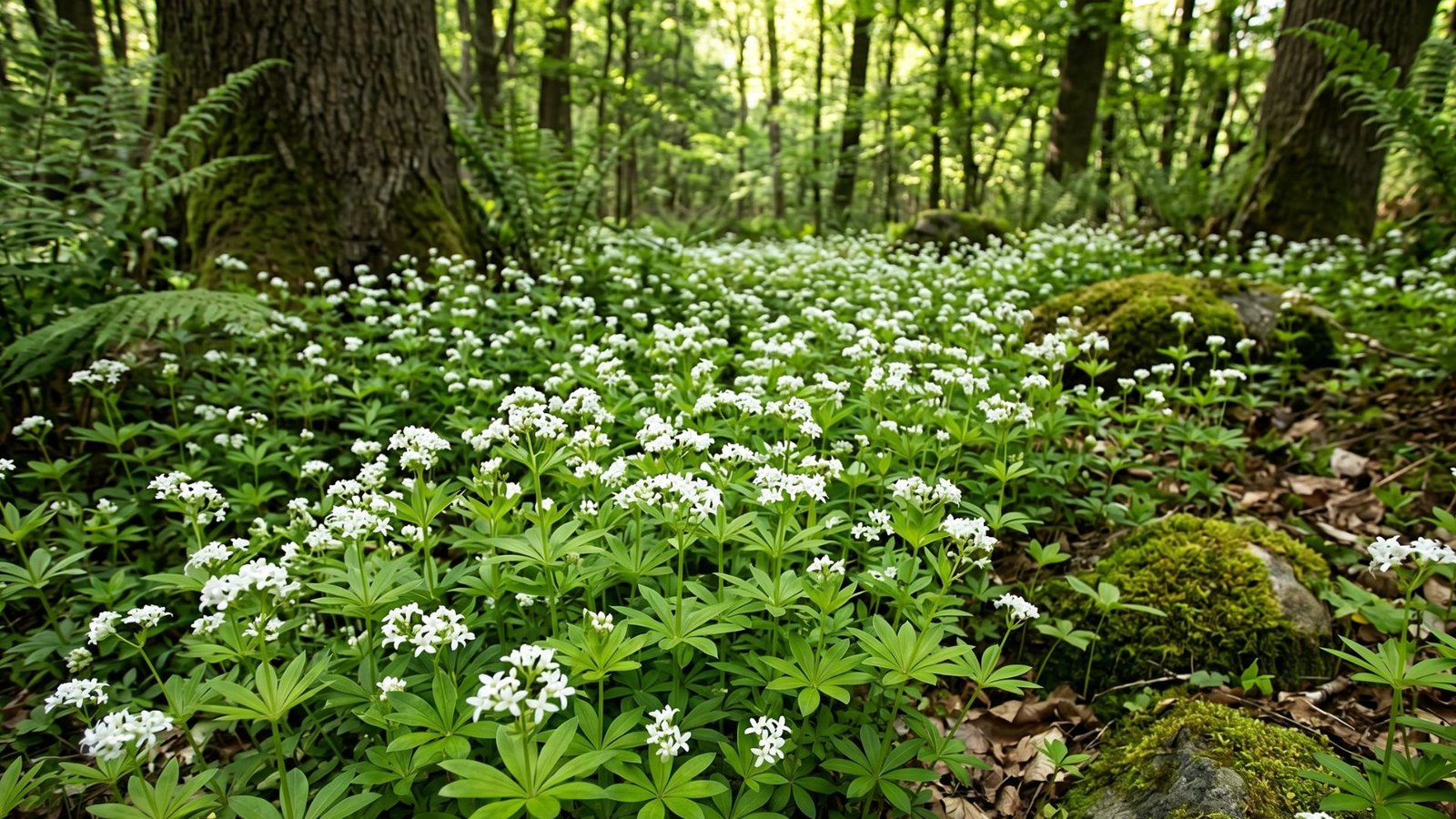 Sweet Woodruff in forest